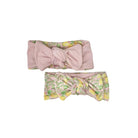 Adorable bow baby headwraps available in luxurious classic brushed fabric with Pink Lemonade design.