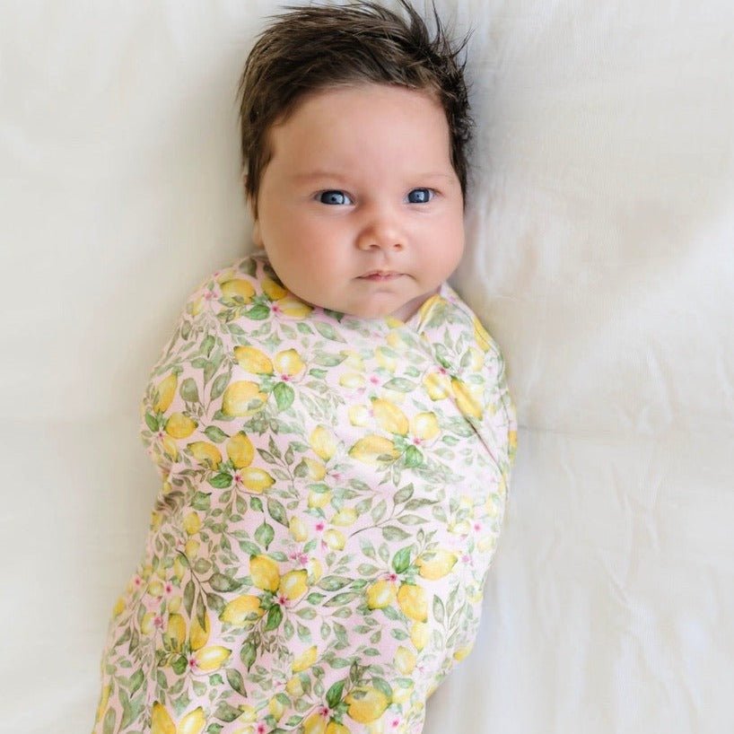 Pink Lemonade design baby cocoon swaddle.